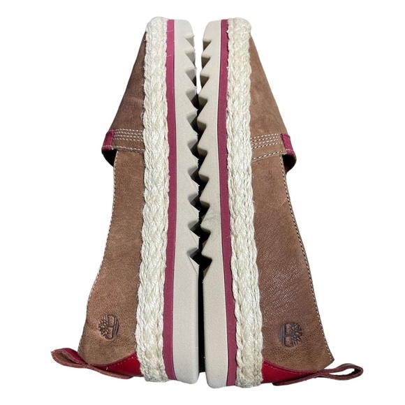 Timberland Barcelona Bay Leather Slip On Espadrille Loafers NEW Size 6.5 Rust - Picture 7 of 9